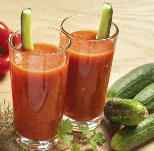batido de pepino e tomate