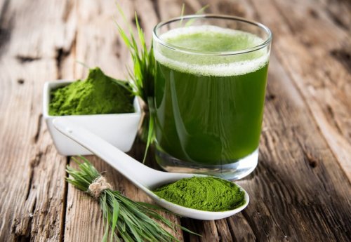 Suco verde com spirulina