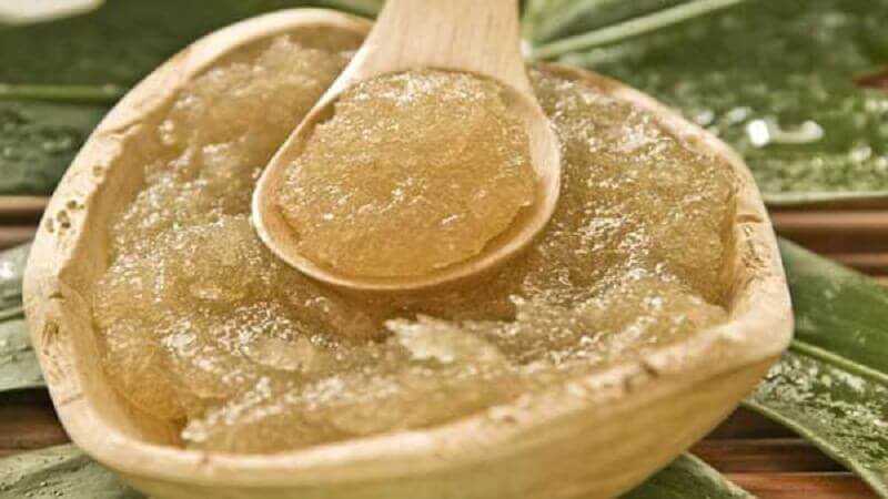 Tratamento de azeite de oliva e açúcar