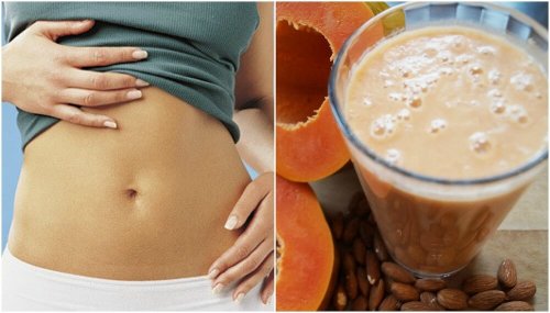 Melhore sua digestão e alivie a inflamação com esta vitamina de mamão e leite de amêndoas