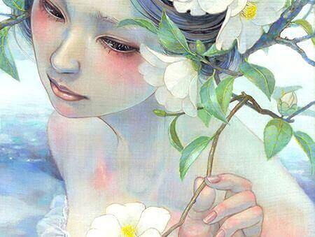 Mulher com flores