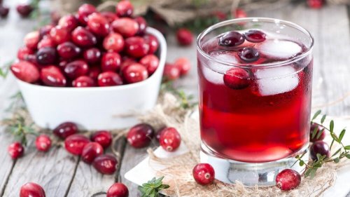 Suco de mirtilos vermelhos