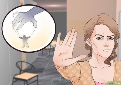 Mulher dizendo não à manipulação