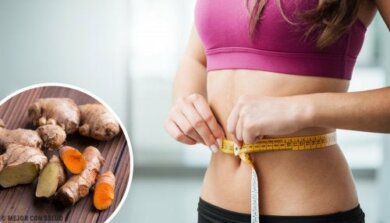 Bebida de cúrcuma e gengibre para emagrecer
