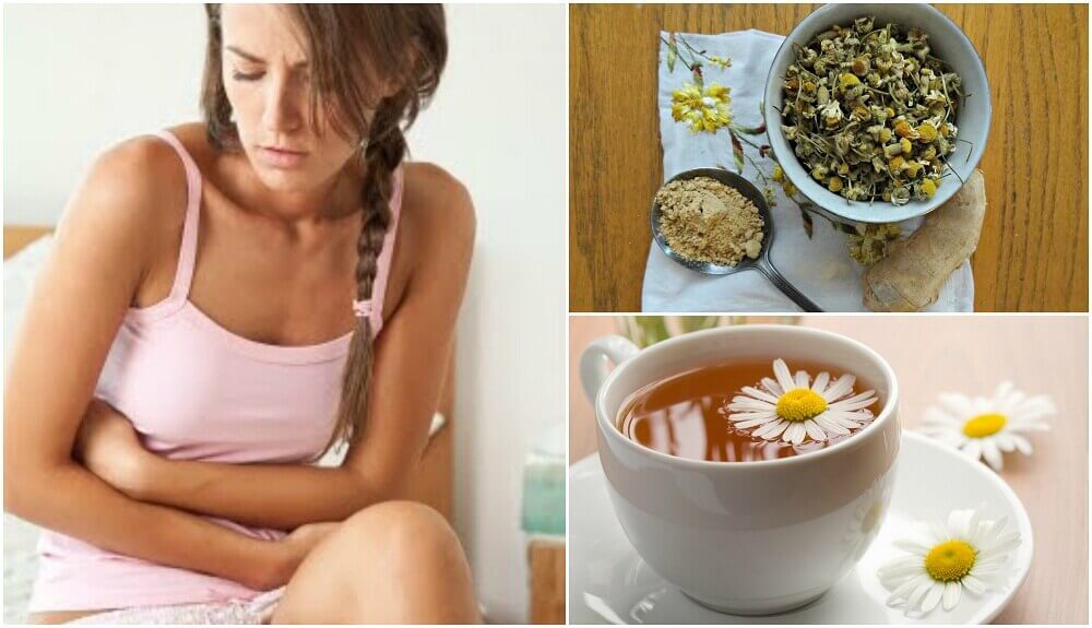 Chá de gengibre e camomila para tratar a síndrome do intestino irritável