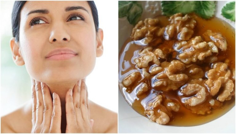 Tratamento caseiro de mel e nozes para cuidar da saúde da tireoide