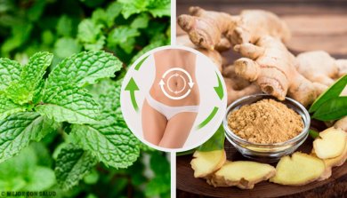 Bebida para ativar o metabolismo com gengibre e hortelã