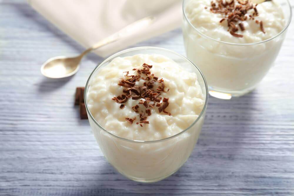 Arroz com leite e chocolate