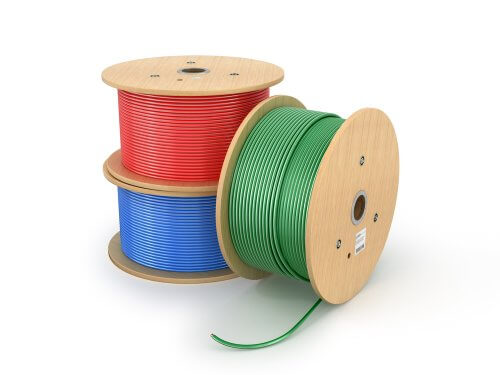 Decoração vintage com carreteis de cabos