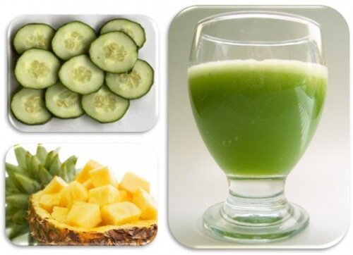 Suco de abacaxi e pepino