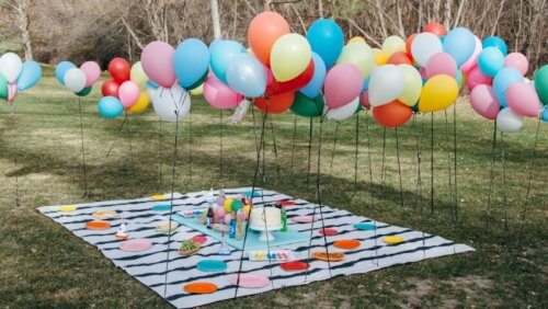 Dcoração de pic nic com balões