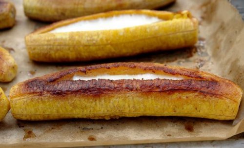 Banana da terra recheada