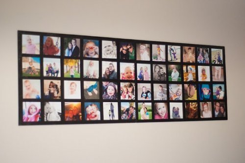 Decoração com fotos em forma de quadro
