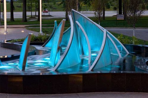 Fontes de água em vidro