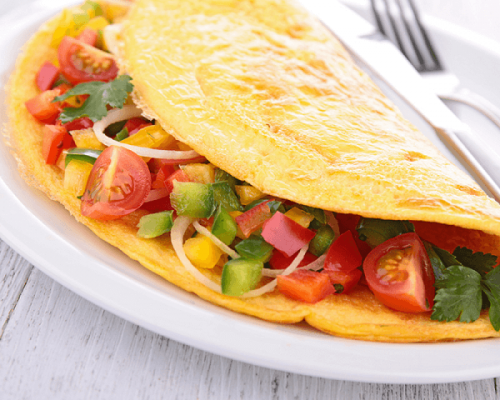 Receita para preparar uma deliciosa omelete de verduras