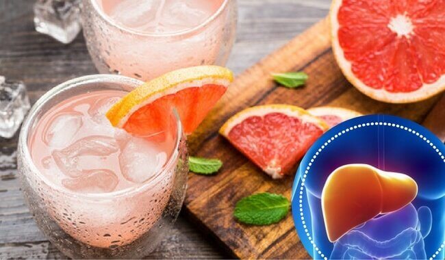 Refresco de toranja para limpar o fígado