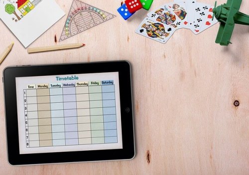 Calendário em tela de iPad