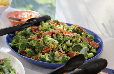 Caçarola de brócolis e presunto serrano