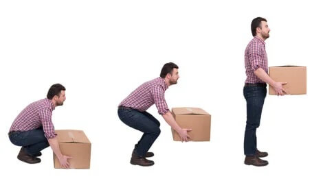 Higiene postural para levantar objetos