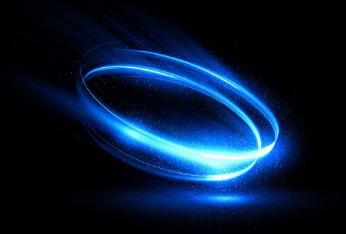 Feixes de luz formando anel