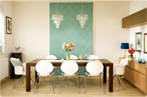 Papel de parede na sala de jantar