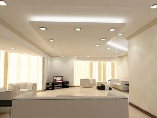 Pode decorar um teto falso com luzes
