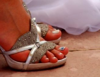 Decoração das unhas dos pés para o casamento