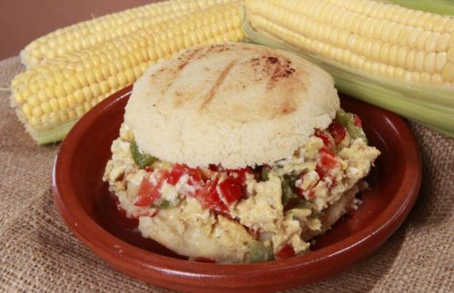 Recheios para arepas: ovo mexido
