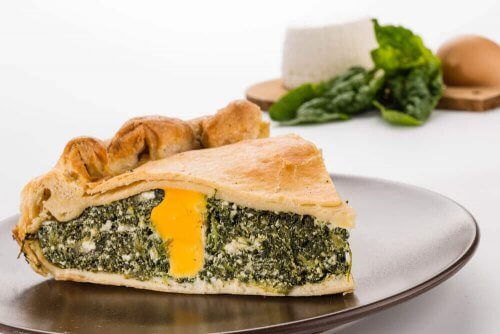Saudável torta de espinafre e acelga