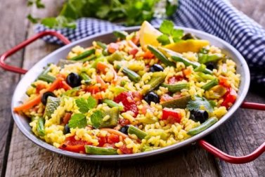 Receita da paelha vegetariana pobre em calorias