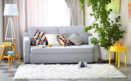 Pode decorar o interior da casa com tapetes