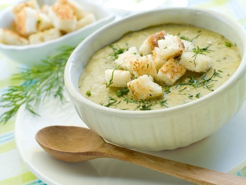Creme de brócolis e queijo