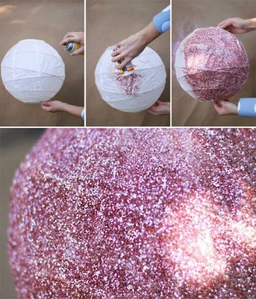 Luminária com glitter