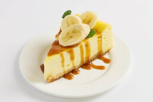 Torta vegana de queijo com banana