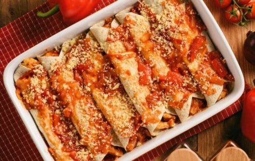 Enchiladas com abóbora ao forno