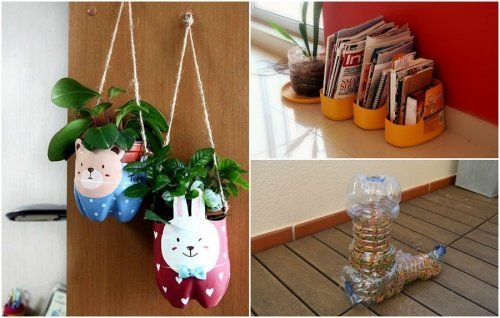 Porta-revistas com materiais reciclados
