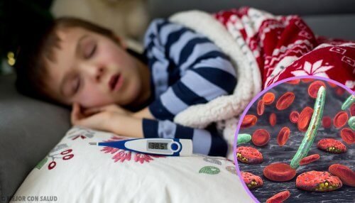 A gripe em crianças costua dar febre