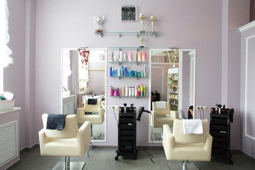Salão de beleza decorado