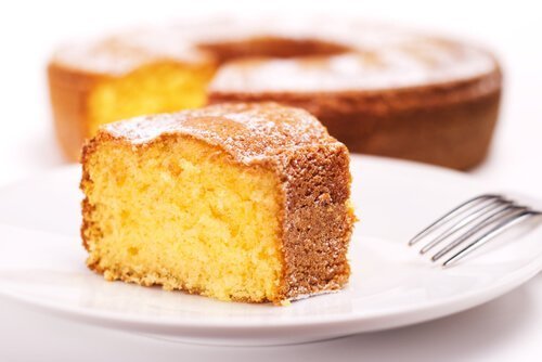 Bolo de mel cortado