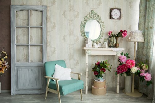 Sala decorada com estilo vintage