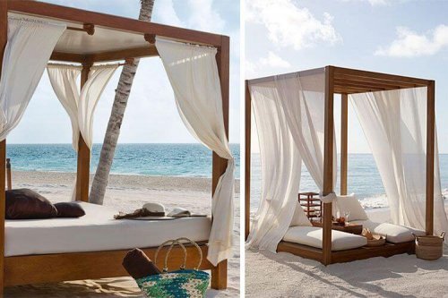 Cama balinesa com cortinas