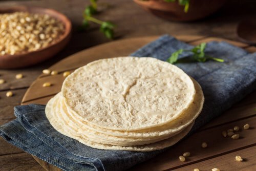 Tortilha para preparar burritos de couve-flor