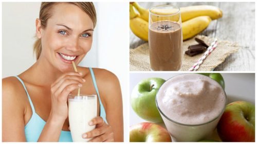 Batidas de proteína, feitas à base de frutas