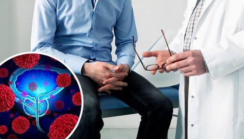 Médico explicando paciente sobre hiperplasia prostática
