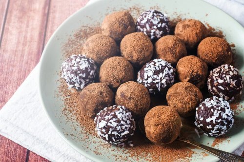 Deliciosas trufas de chocolate de baixa caloria