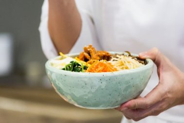 Requintado arroz coreano ou Bibimbap