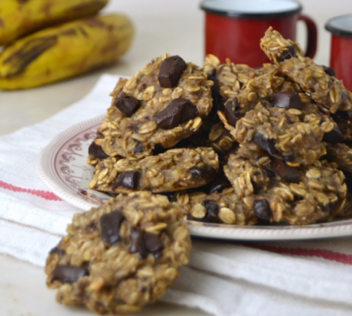 Biscoitos de aveia sem açúcar com chocolate