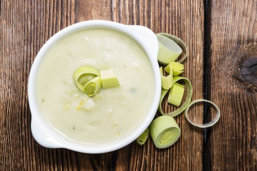 Receita 2 de creme de vegetais com cogumelos champignon, alho-poró e gengibre