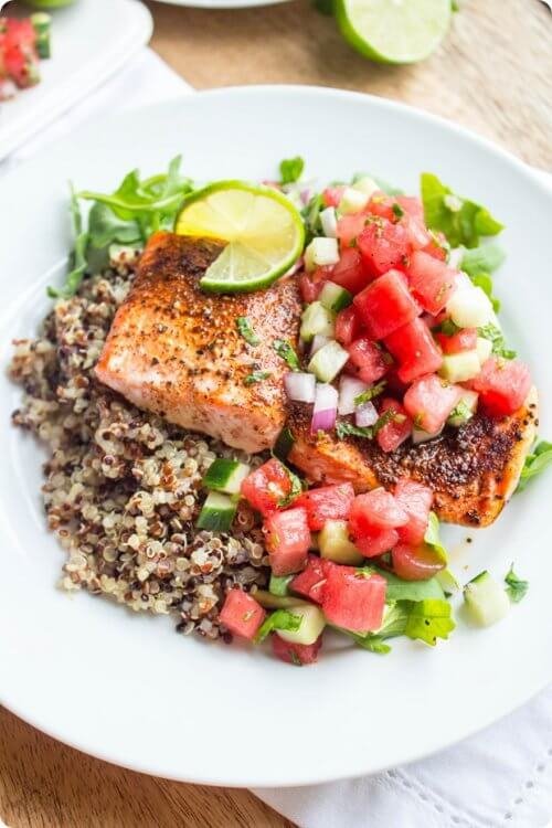 Pratos saudável com melancia