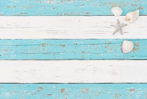 Listras azuis e brancas